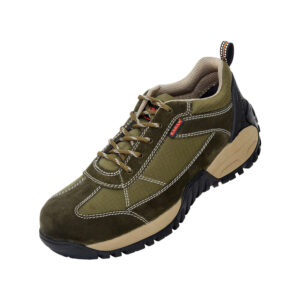 Olive Suede Leather Low Ankle Safety Shoes