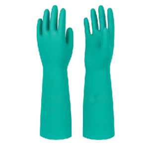 22 Mil 18 Long Nitrile Flock Line Gloves