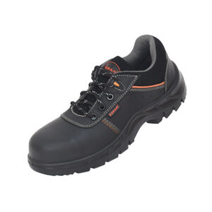 Black Grain Leather Safety Shoes with Composite Toe