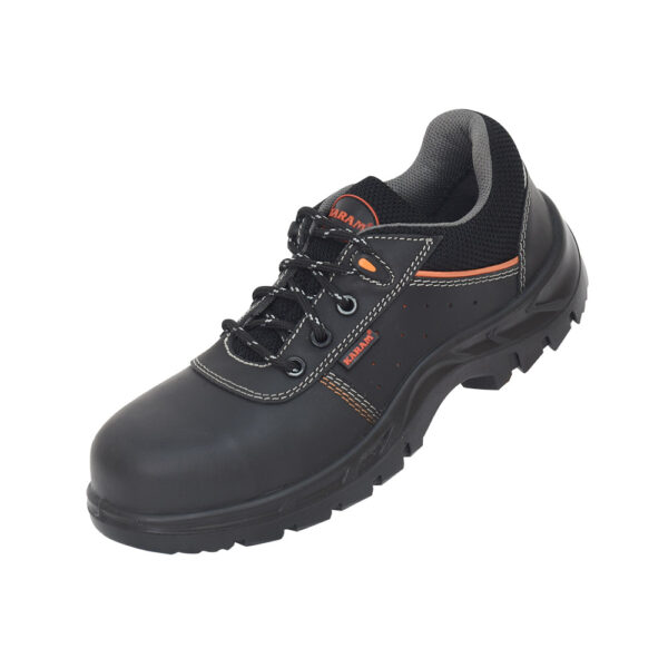 Black Grain Leather Safety Shoes with Composite Toe