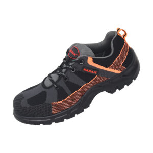 Flytex Grey And Orange Sporty Safety Lace-up