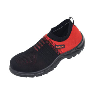 Flytex Red and Black Sporty Slip-on Safety Shoes