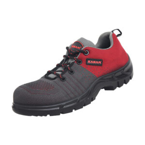 Flytex Red and Grey Sporty Safety Shoes