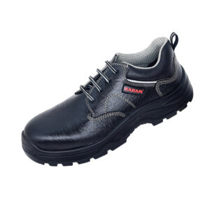 Rugged Black 112RO Leather Safety Shoes With Nitrile Sole