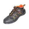 Executive Sporty Lace-up Black And Orange Leather Safety Shoes