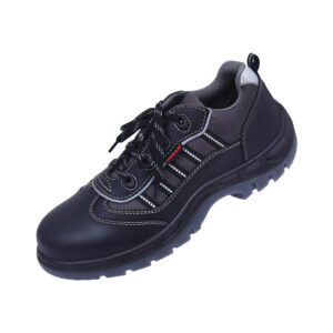 Executive Sporty Lace-up Black Leather Safety Shoes