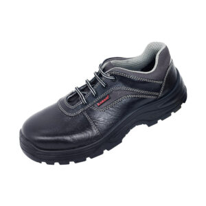 Rugged Black 113RO Leather Safety Shoes With Nitrile Sole