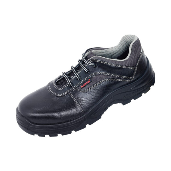 Rugged Black 113RO Leather Safety Shoes With Nitrile Sole